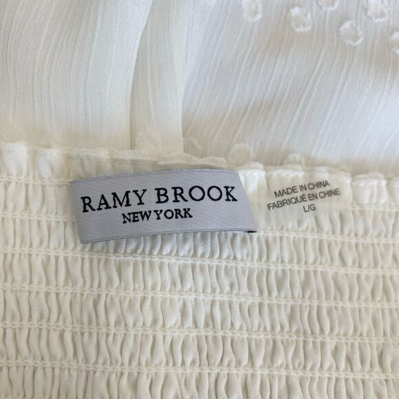 Ramy Brook Cammy Swiss Dot Mini Skirt in White Size Large - Picture 6 of 6